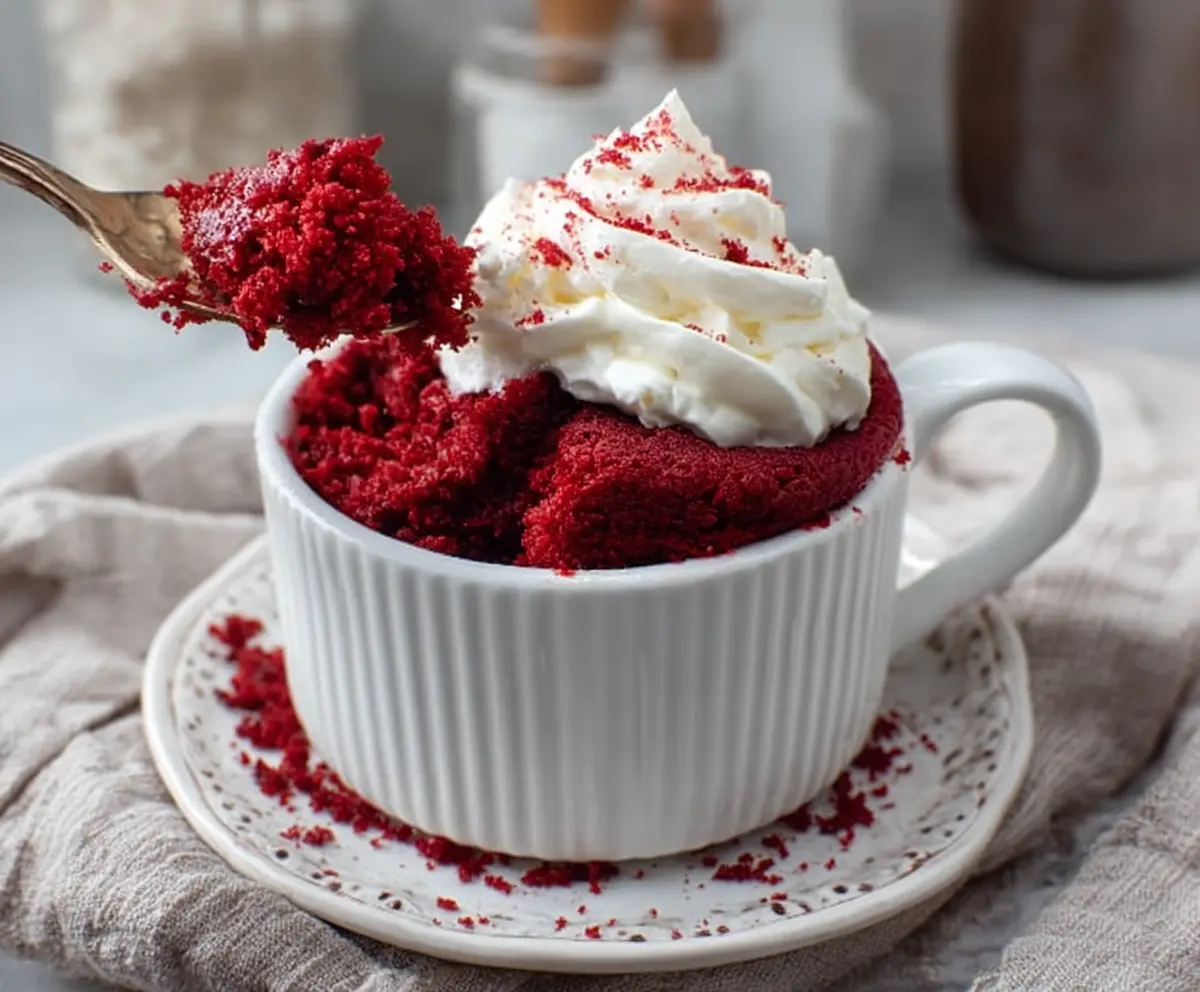 Easy Red Velvet Mug Cake Recipe