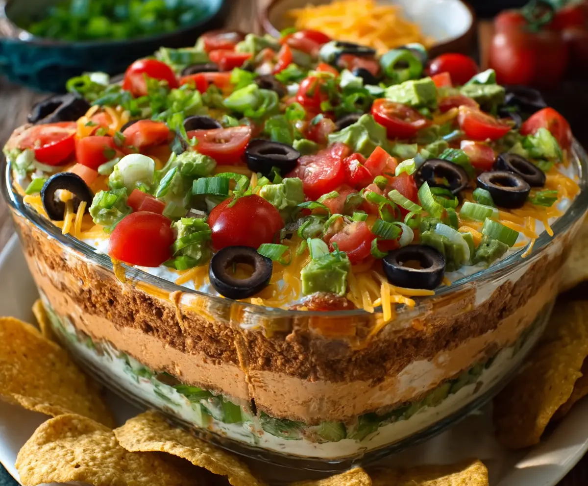 Easy Seven Layer Dip for Game Day