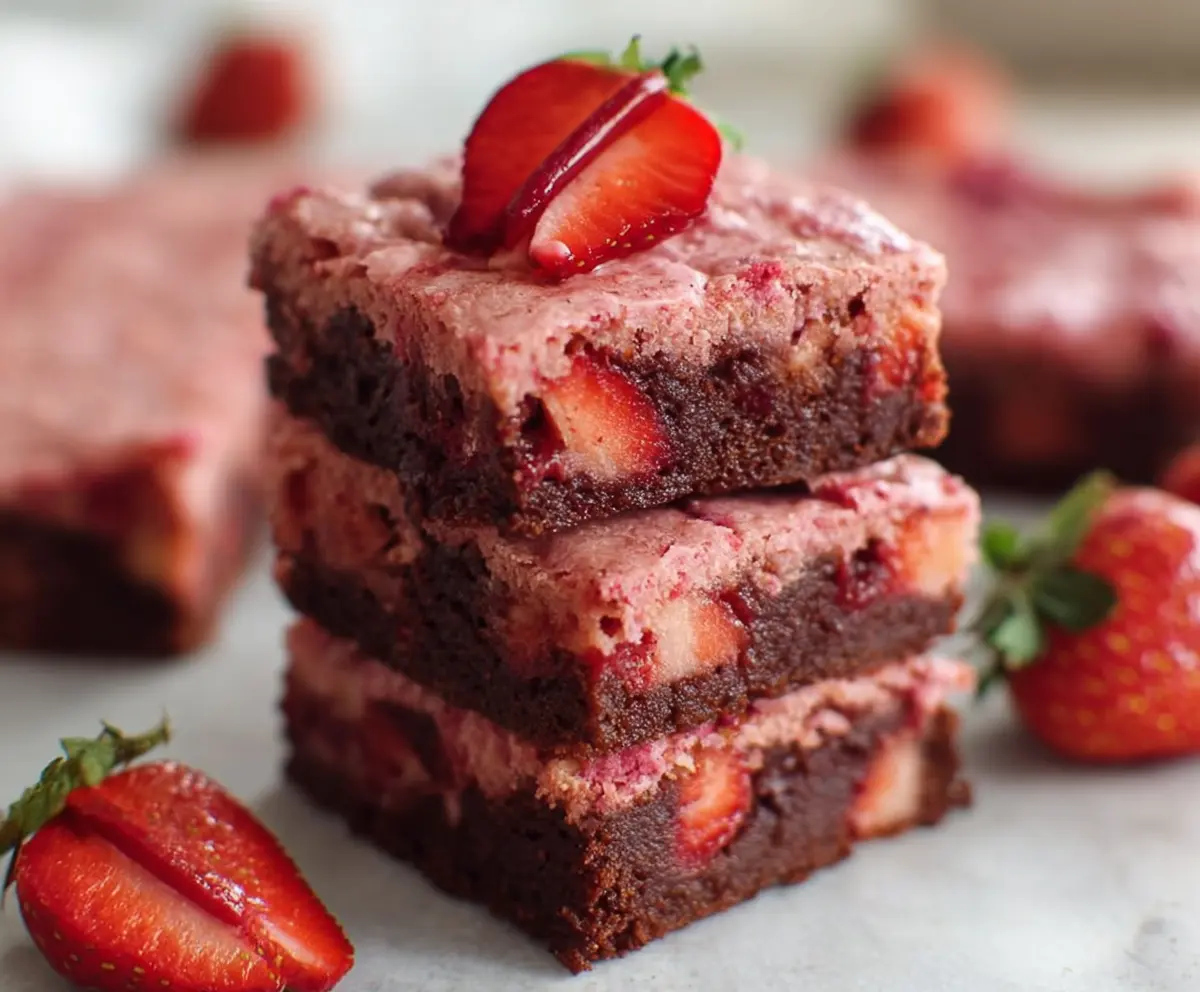 Easy Strawberry Brownies Recipe