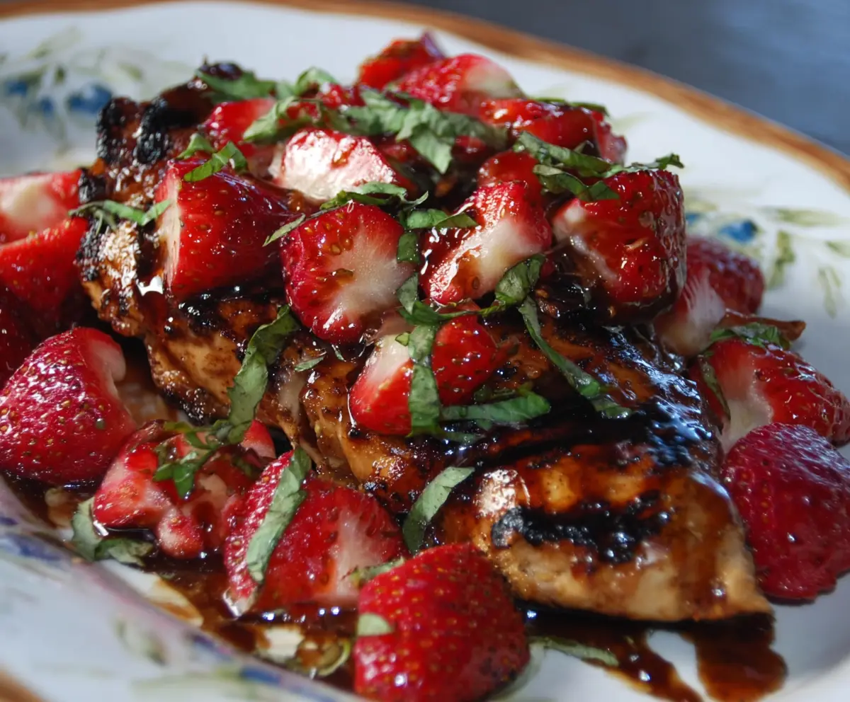Easy Balsamic Glazed Chicken with Strawberries