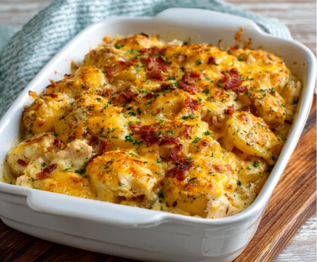 Easy Cheesy Chicken Potato Bake