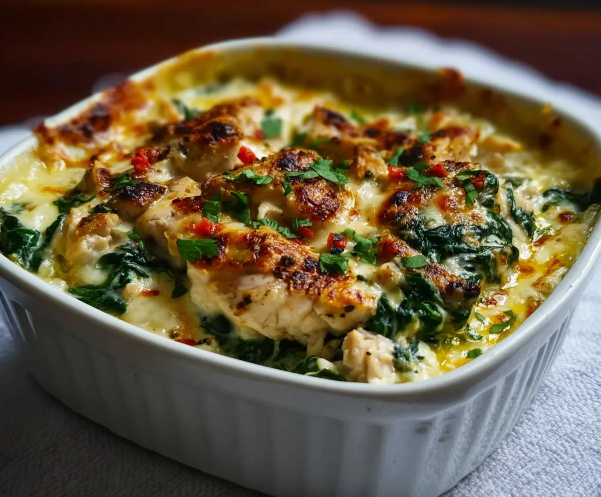 Easy Chicken and Spinach Casserole
