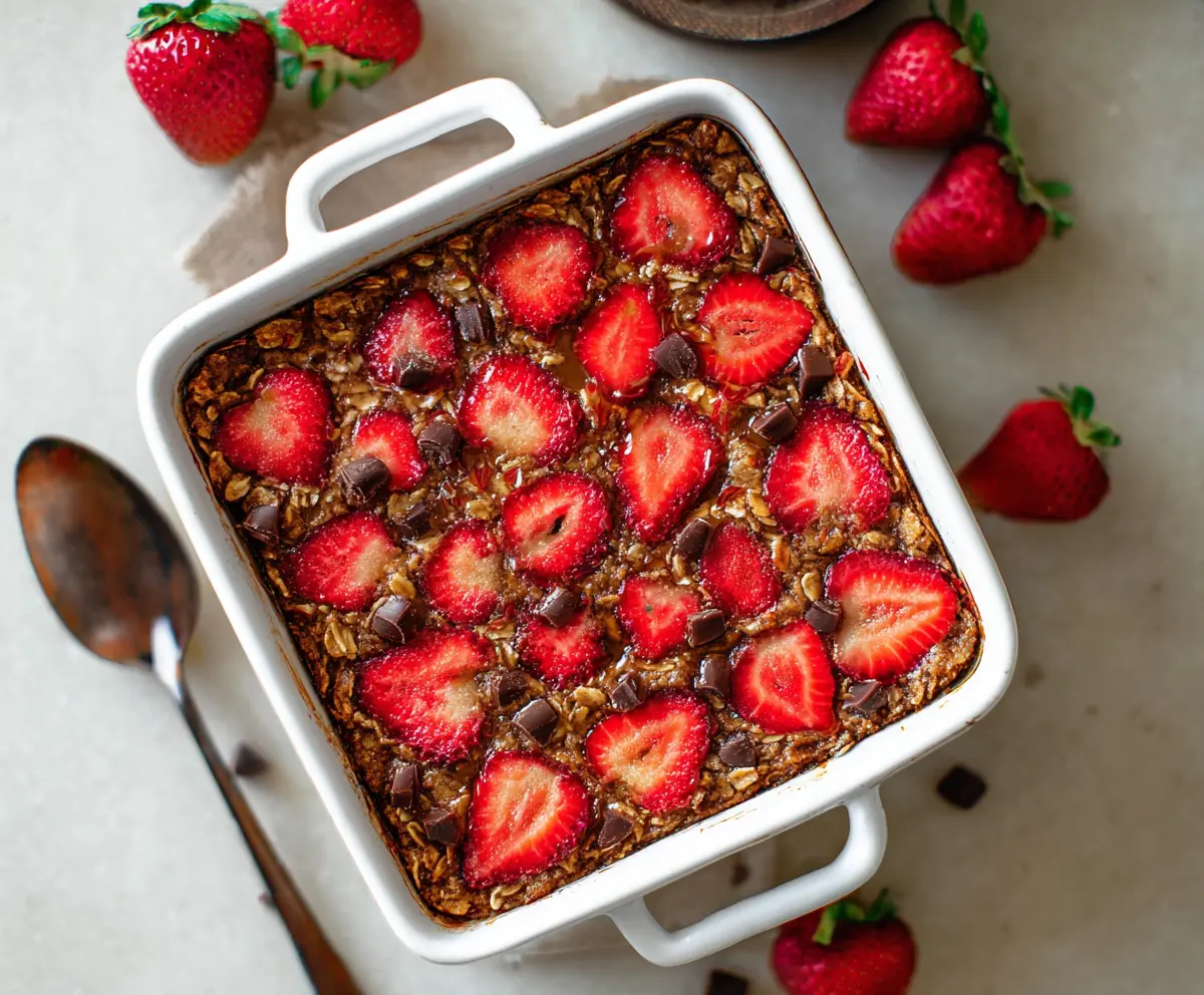 Chocolate Strawberry Baked Oatmeal