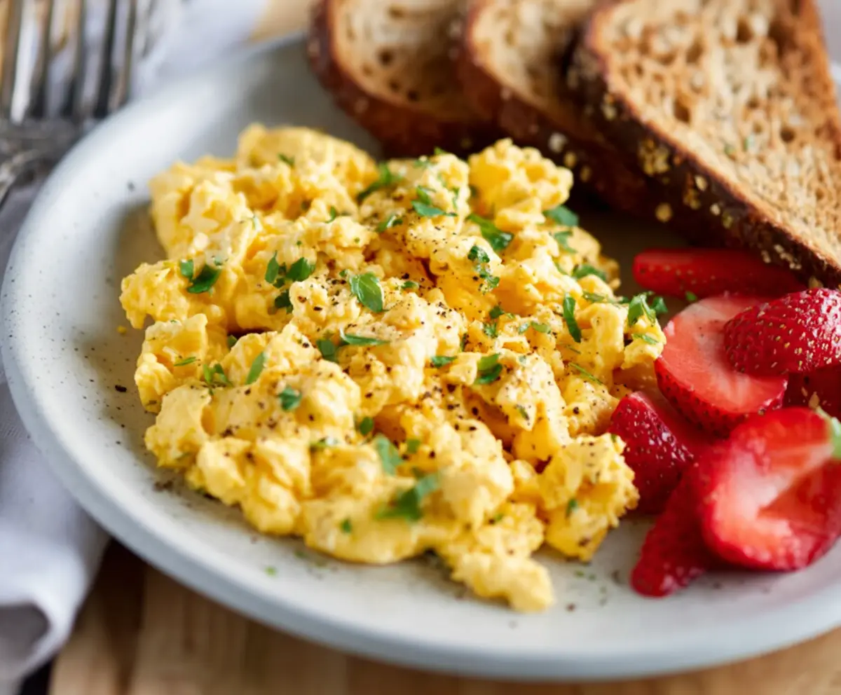 Creamy Cottage Cheese Scrambled Eggs