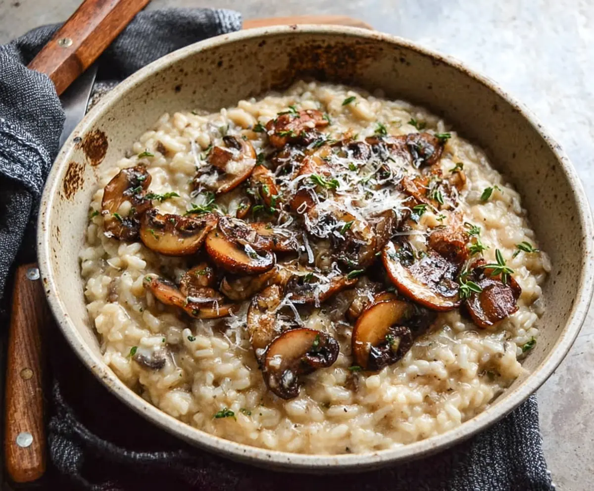 Easy Creamy Mushroom Risotto for Two