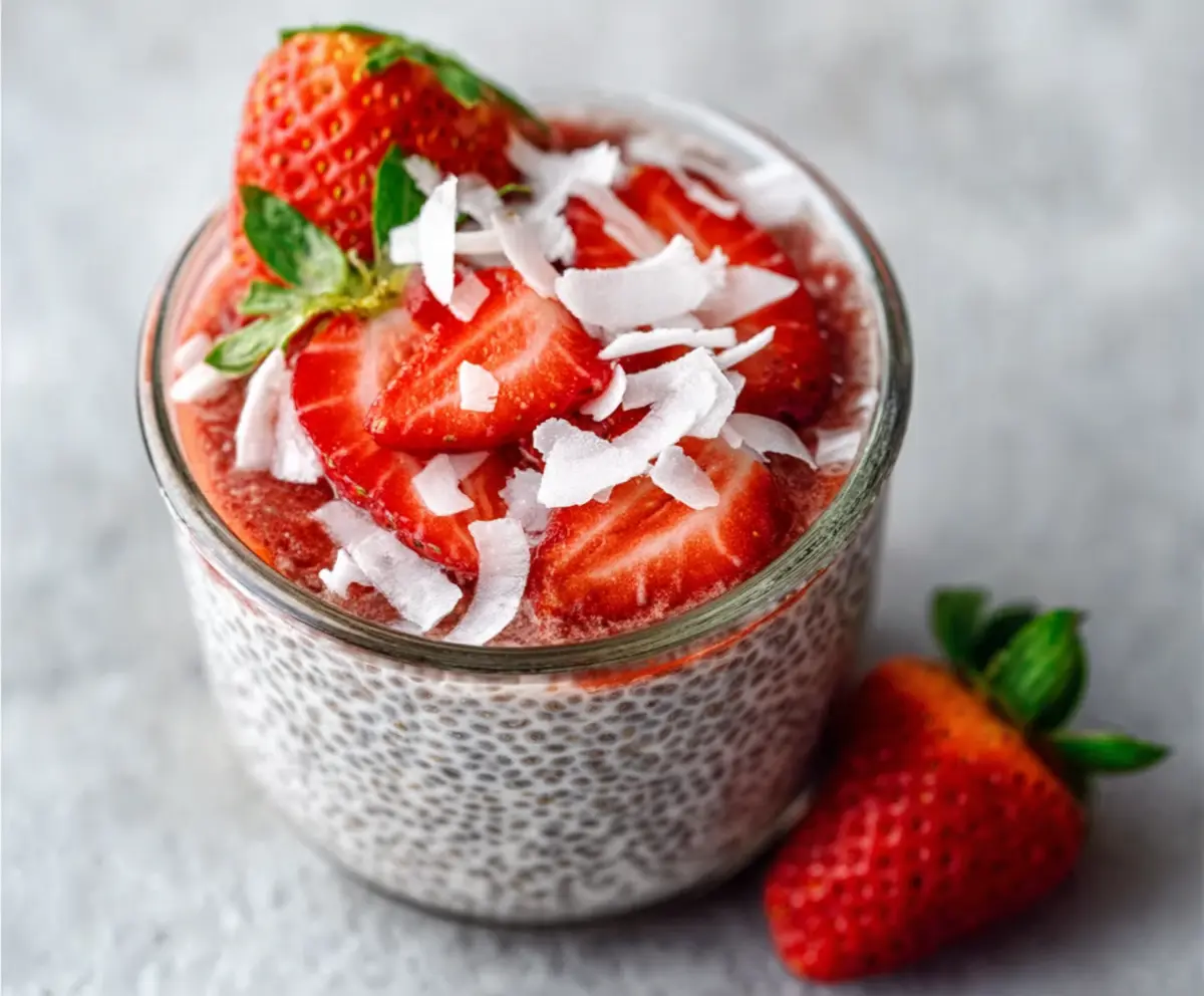 Easy Strawberry Coconut Chia Pudding