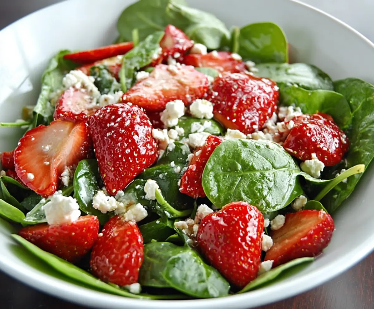 Fresh Strawberry Spinach Salad with Goat Cheese