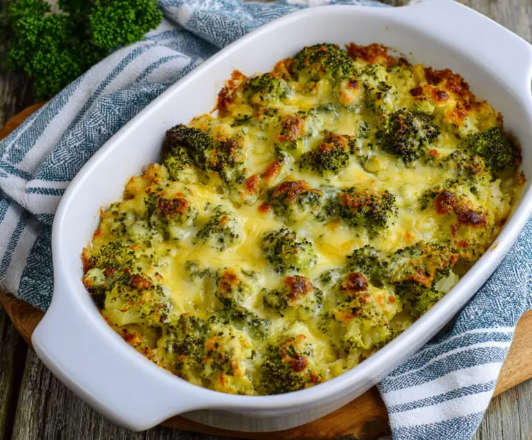 Broccoli Cauliflower Rice Casserole