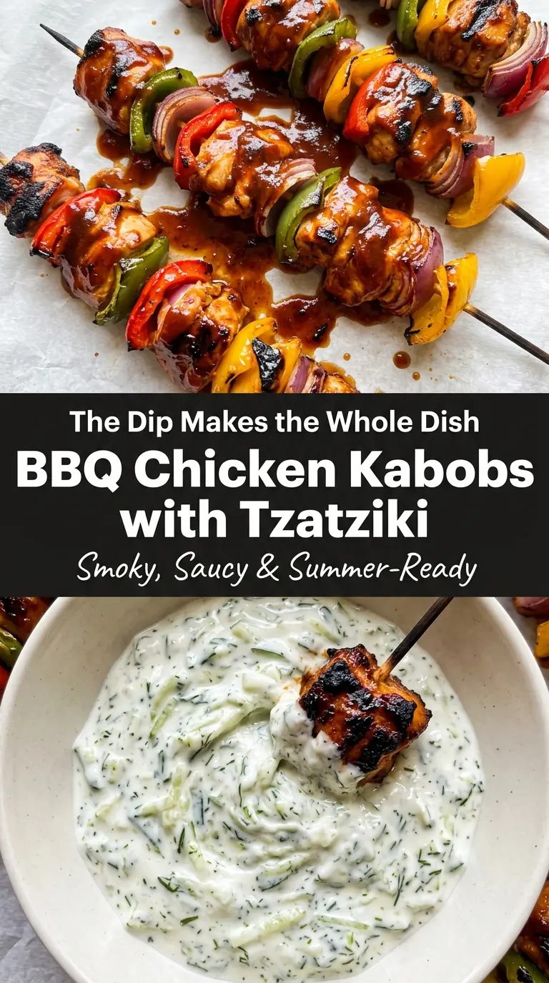 BBQ Chicken Kabobs with Tzatziki smoky grilled juicy