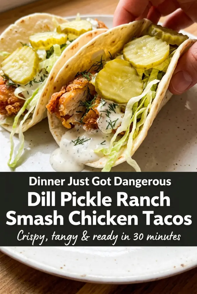 Dill Pickle Ranch Smash Chicken Tacos