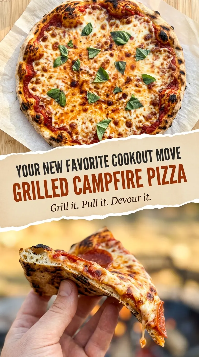Grilled Campfire Pizza smoky crispy bubbly