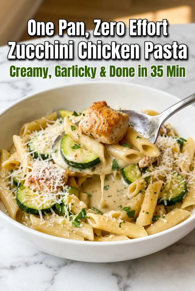 One Pot Zucchini and Chicken Pasta