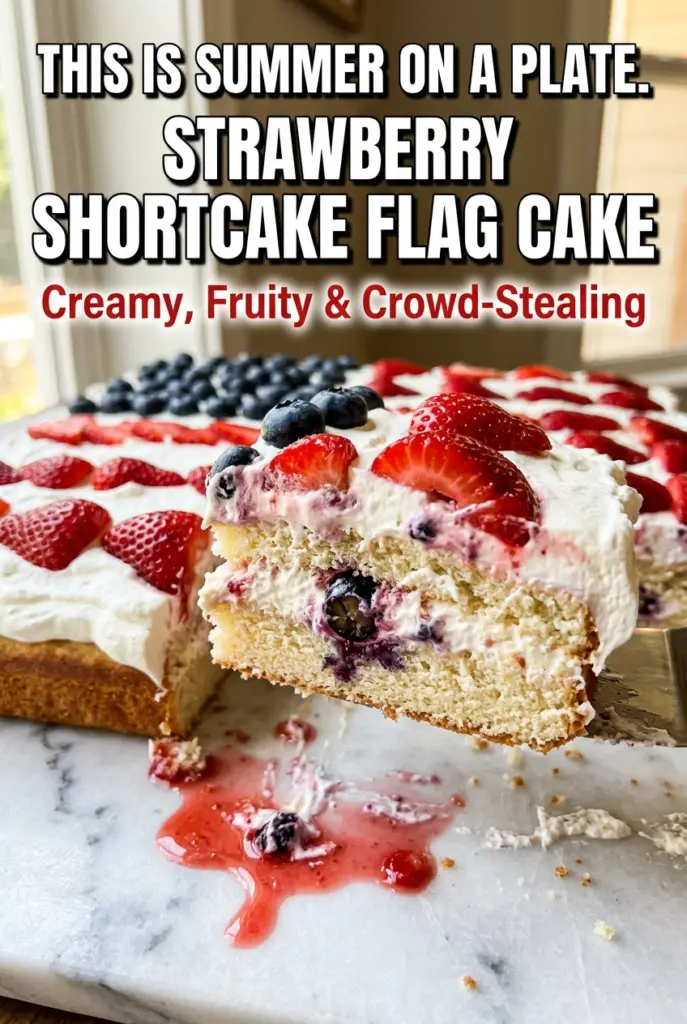 Strawberry Shortcake Flag Cake
