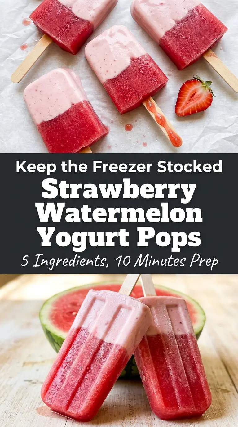 Strawberry Watermelon Yogurt Pops