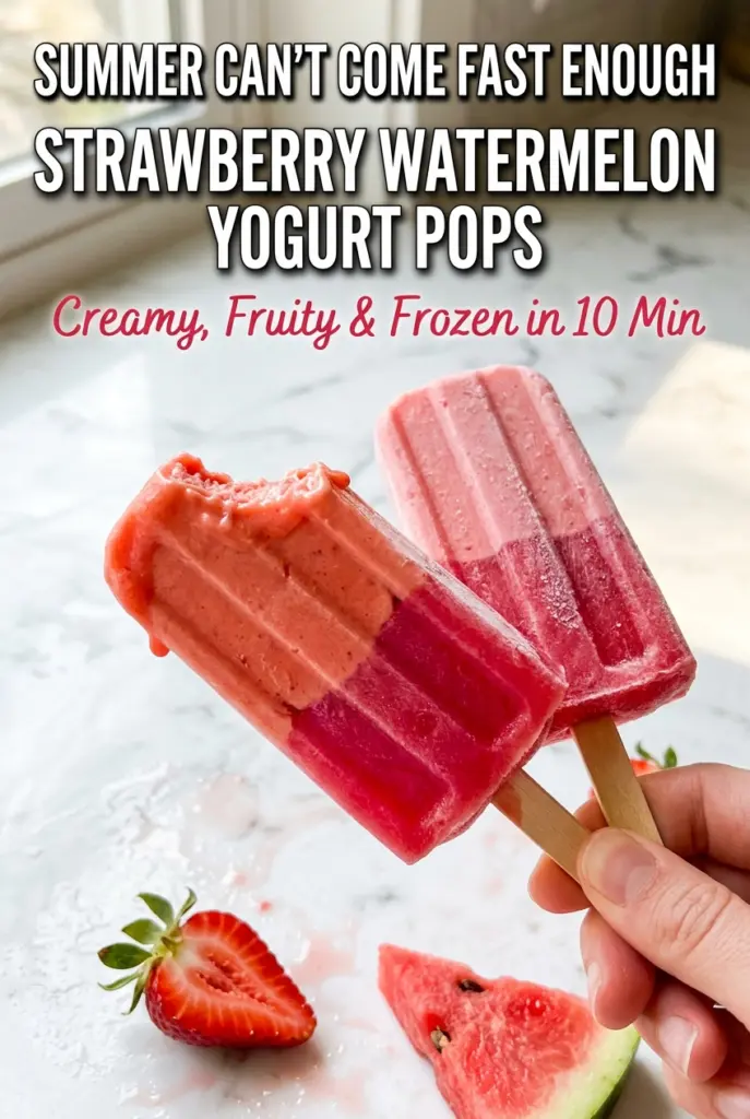 Strawberry Watermelon Yogurt Pops
