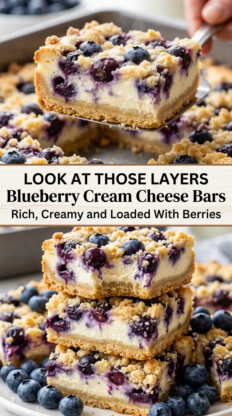 Blueberry Cream Cheese Bars buttery crust creamy filling