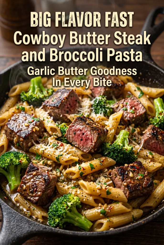 Cowboy Butter Steak and Broccoli Pasta