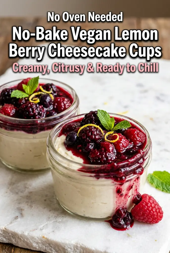 No-Bake Vegan Lemon Berry Cheesecake Cups