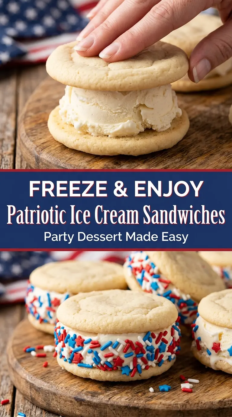 Patriotic Ice Cream Sandwiches