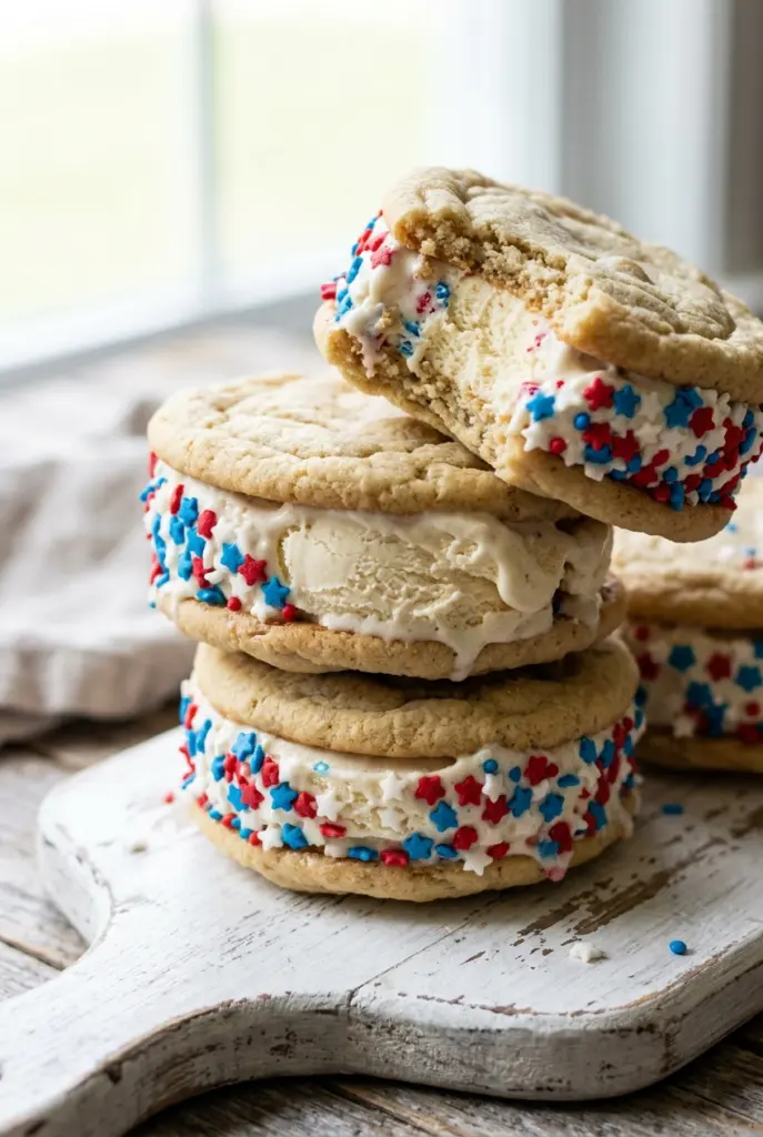 Patriotic Ice Cream Sandwiches