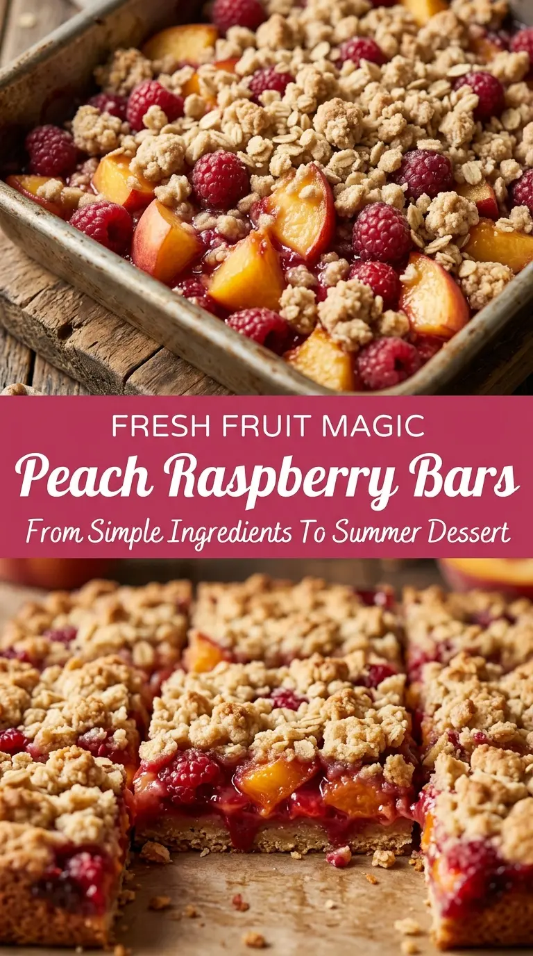 Peach Raspberry Crumble Bars juicy oat crumble