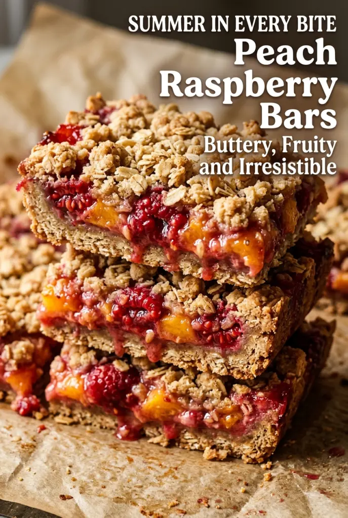 Peach Raspberry Crumble Bars