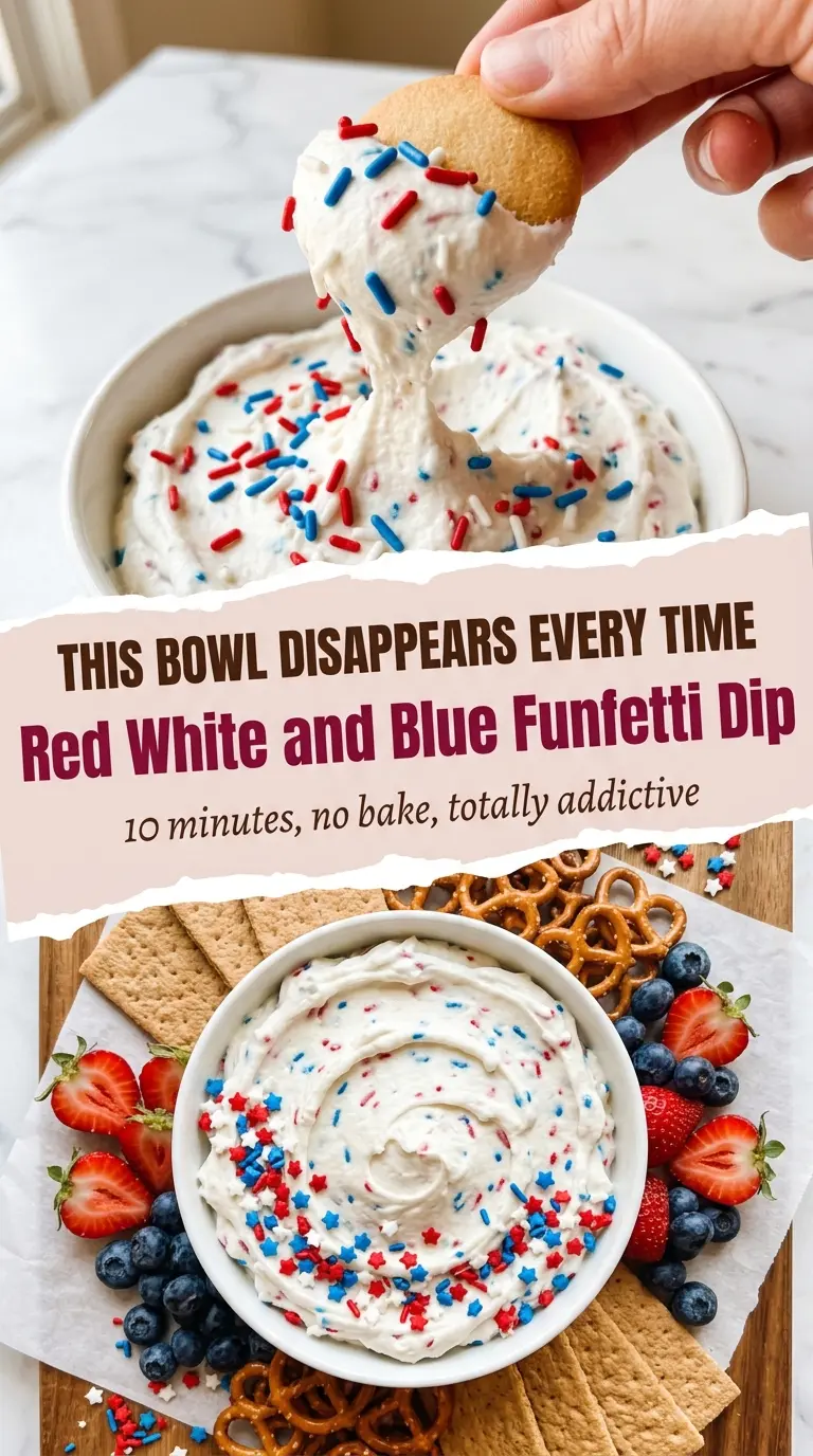Red White and Blue Funfetti Dip
