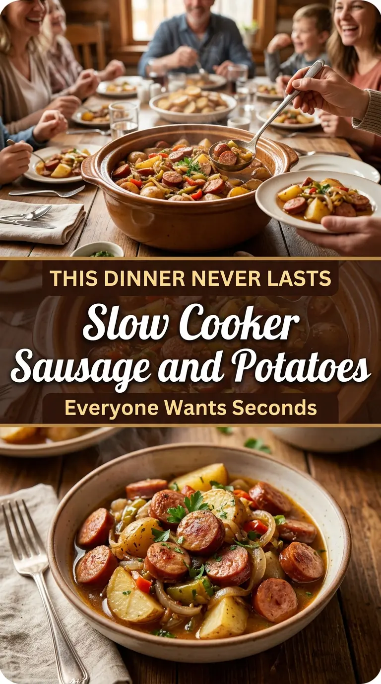 Slow Cooker Sausage and Potatoes hearty smoky