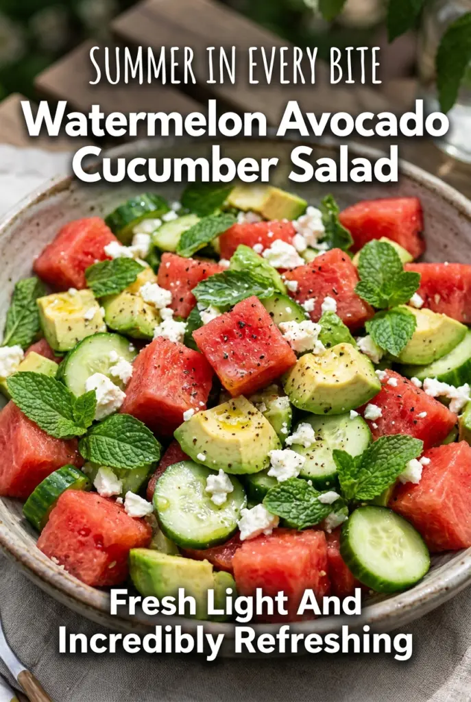 Watermelon Avocado Cucumber Salad