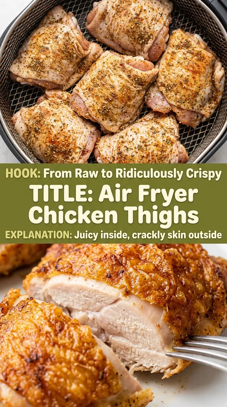 Air Fryer Bone-In Chicken Thighs crispy juicy seasoned