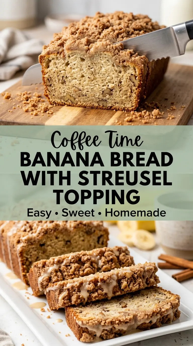 Banana Bread with Streusel Topping moist cinnamon crunchy