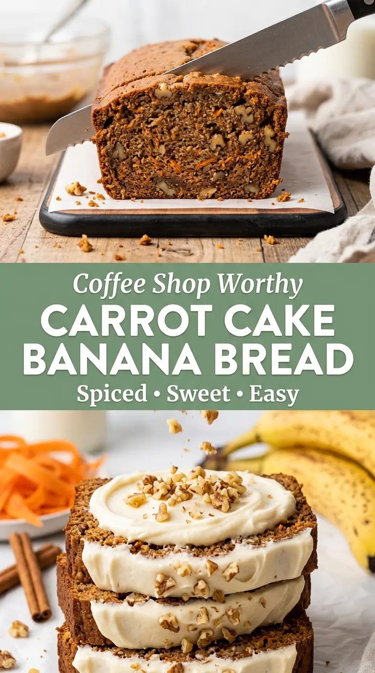Carrot Cake Banana Bread with Cream Cheese Frosting moist spiced loaf