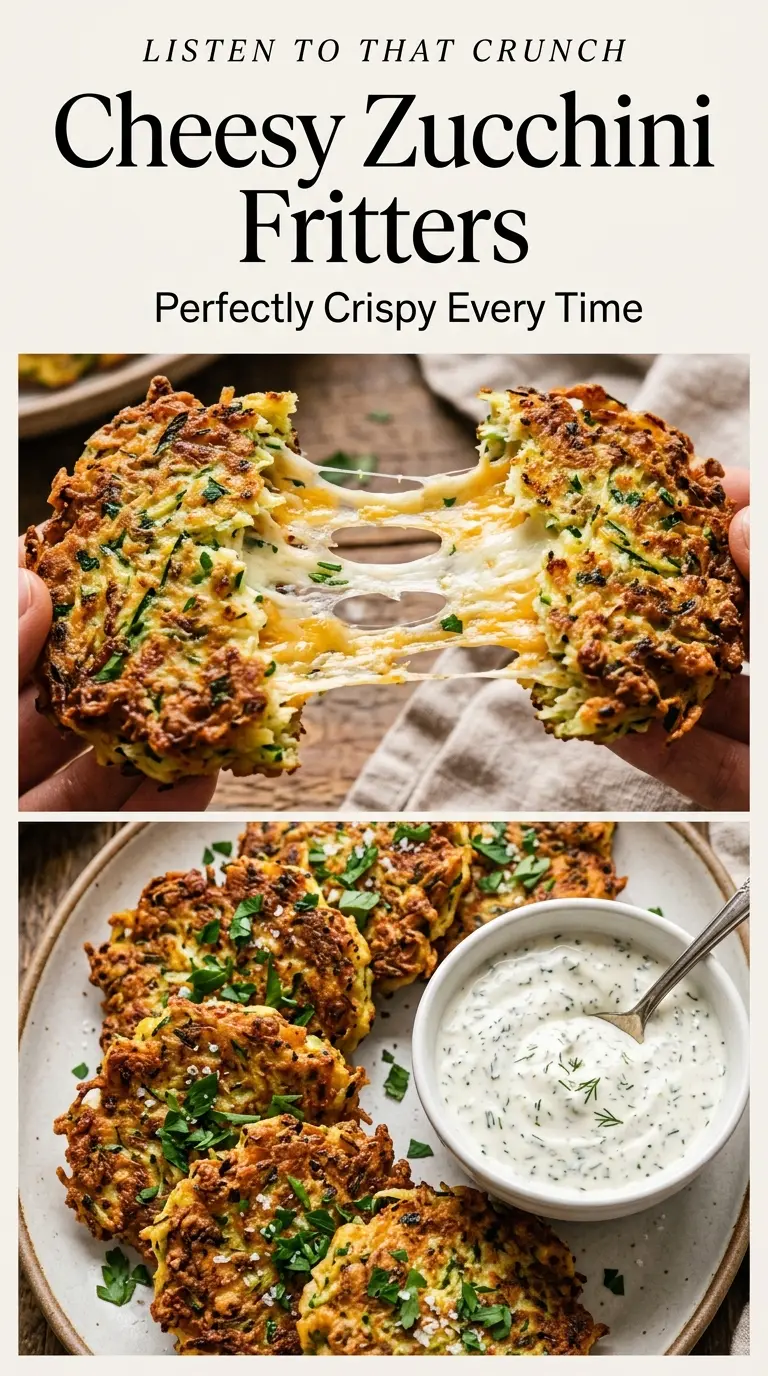 Cheesy Zucchini Fritters crispy golden herb flecks