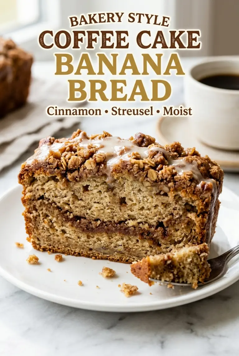 Coffee Cake Banana Bread with Cinnamon Streusel