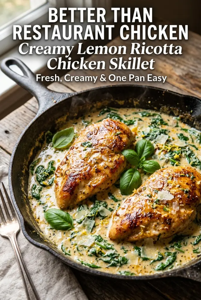 Creamy Lemon Ricotta Chicken Skillet