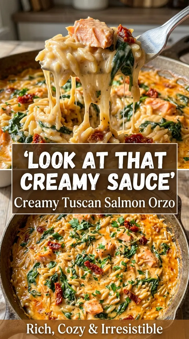 Creamy Tuscan Salmon Orzo creamy salmon orzo