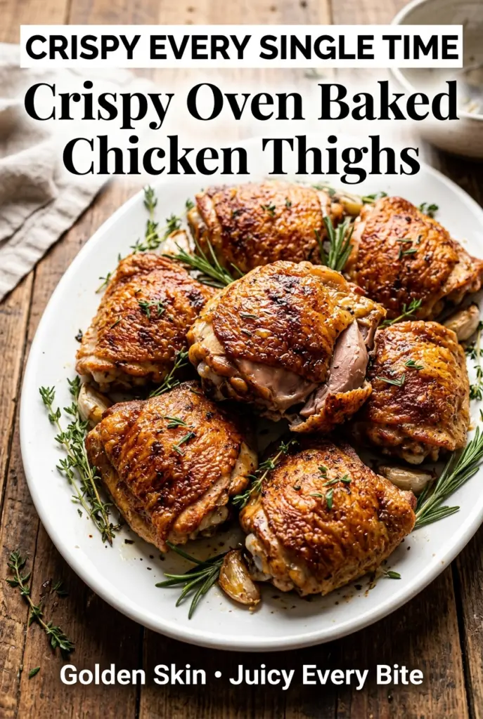 Crispy Oven Baked Chicken Thighs