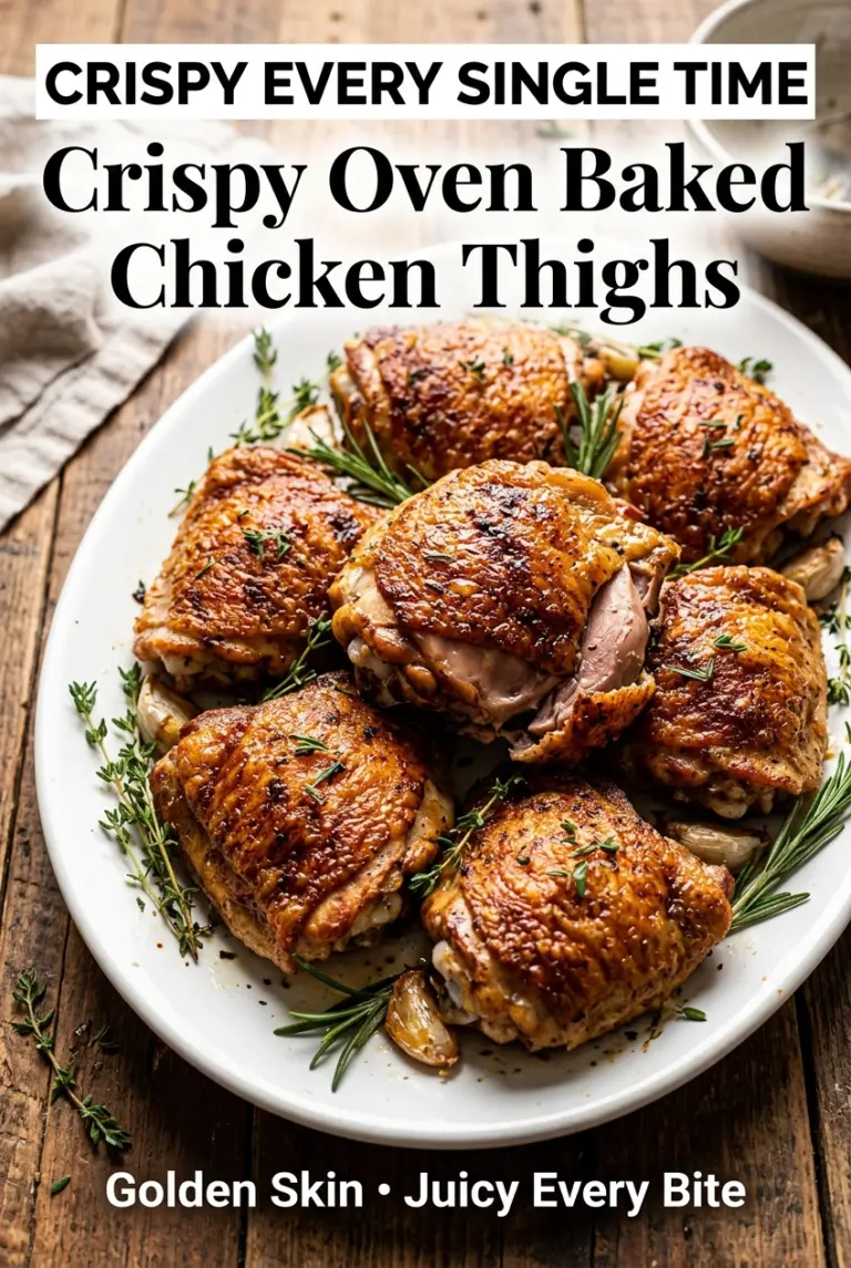 Crispy Oven Baked Chicken Thighs