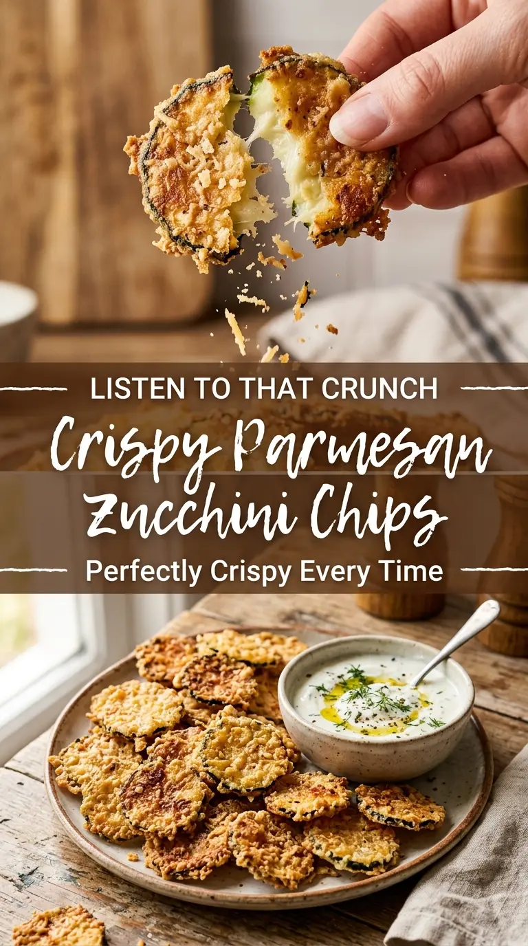 Crispy Parmesan Zucchini Chips crunchy cheesy garlic