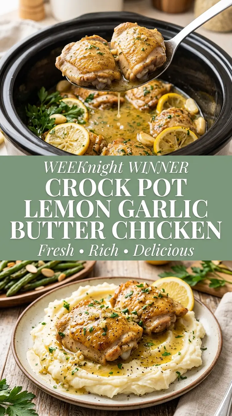 Crock Pot Lemon Garlic Butter Chicken Thighs