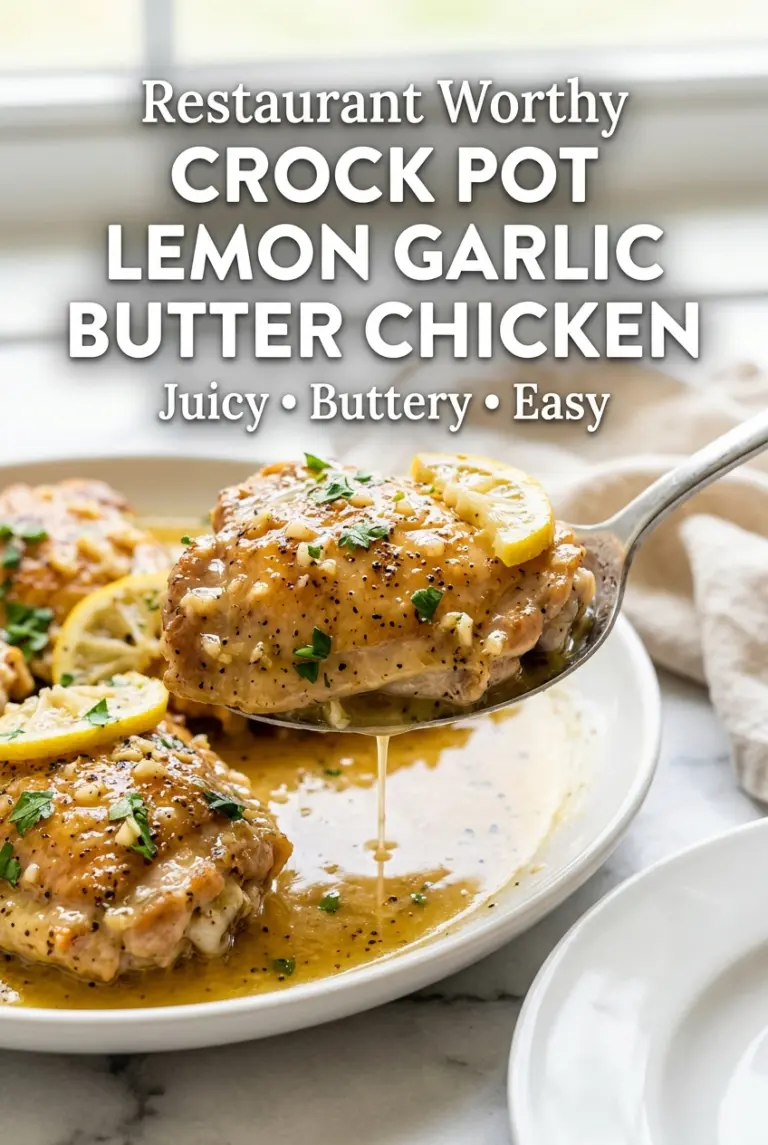 Crock Pot Lemon Garlic Butter Chicken Thighs