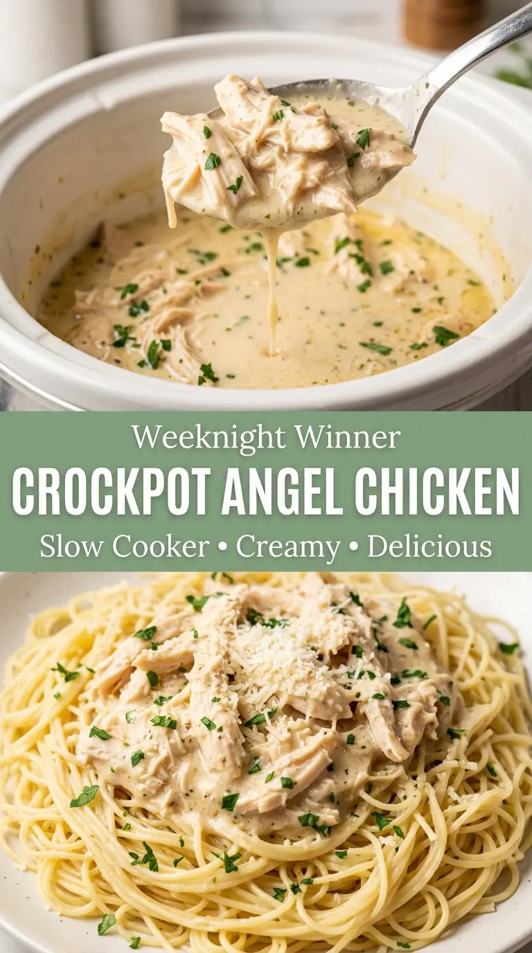 Crockpot Angel Chicken creamy garlic Parmesan