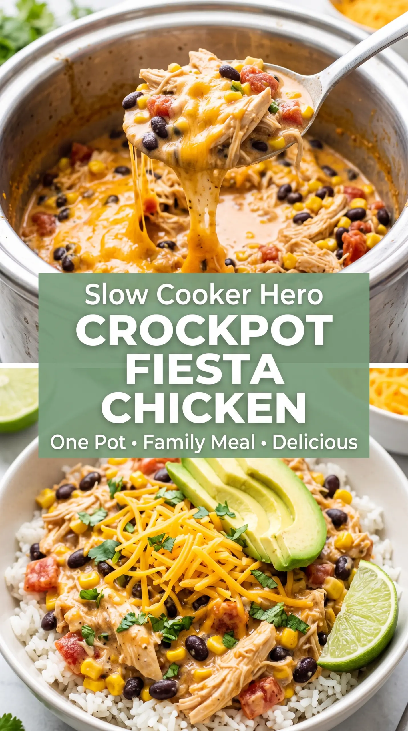 Crockpot Fiesta Chicken creamy shredded chicken
