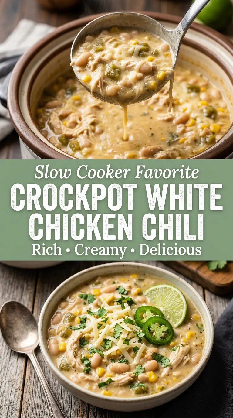 Crockpot White Chicken Chili with Cream Cheese creamy slow cooker