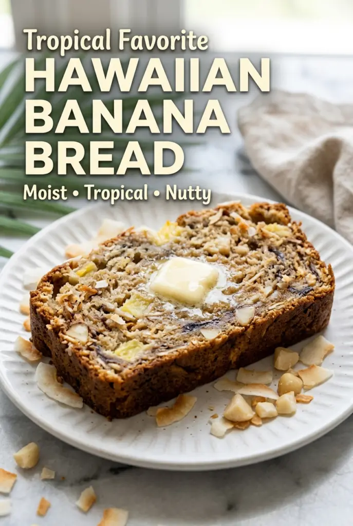 Hawaiian Banana Bread with Macadamia, Pineapple & Coconut