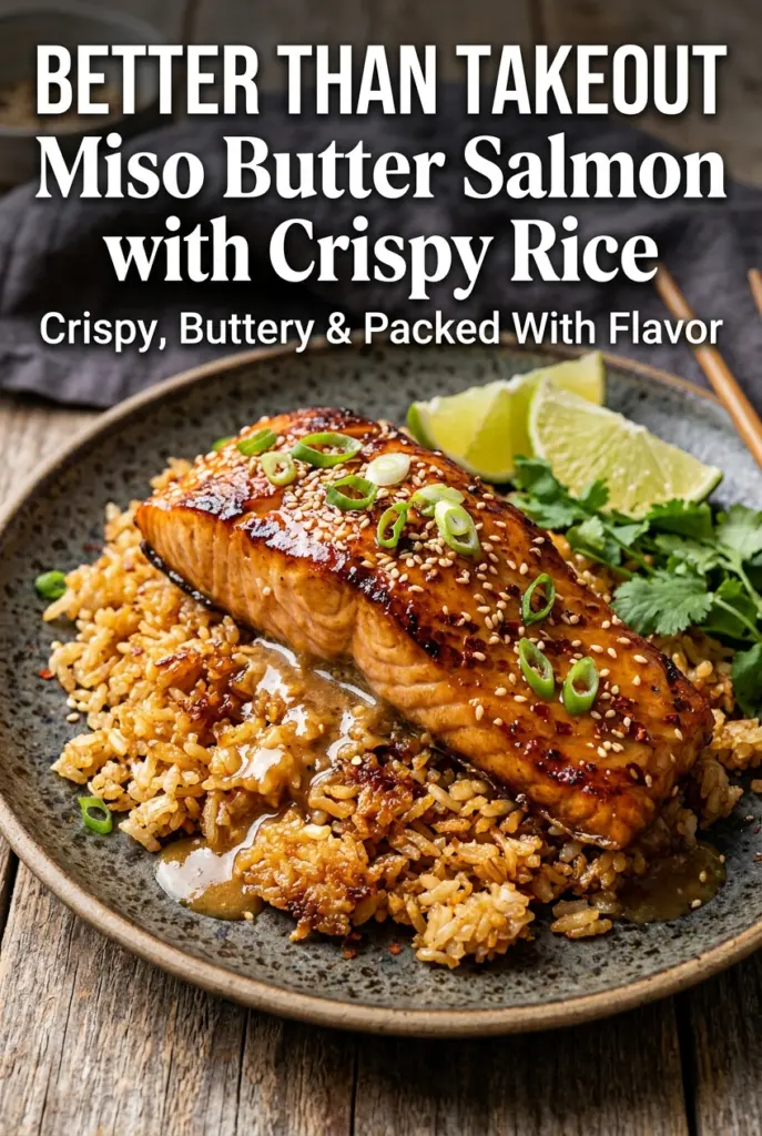 Miso Butter Salmon with Crispy Rice