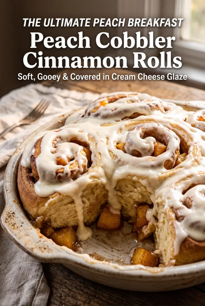 Peach Cobbler Cinnamon Rolls