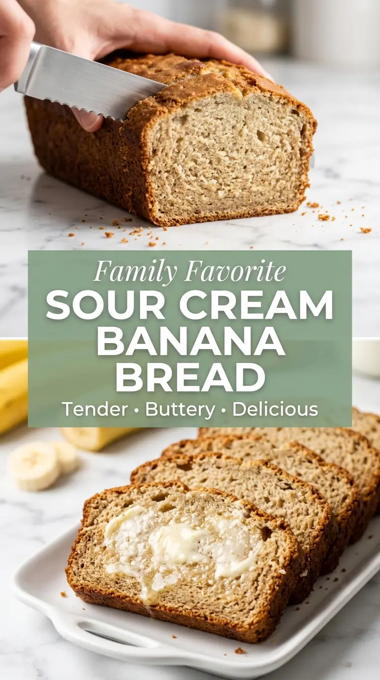 Sour Cream Banana Bread moist tender loaf