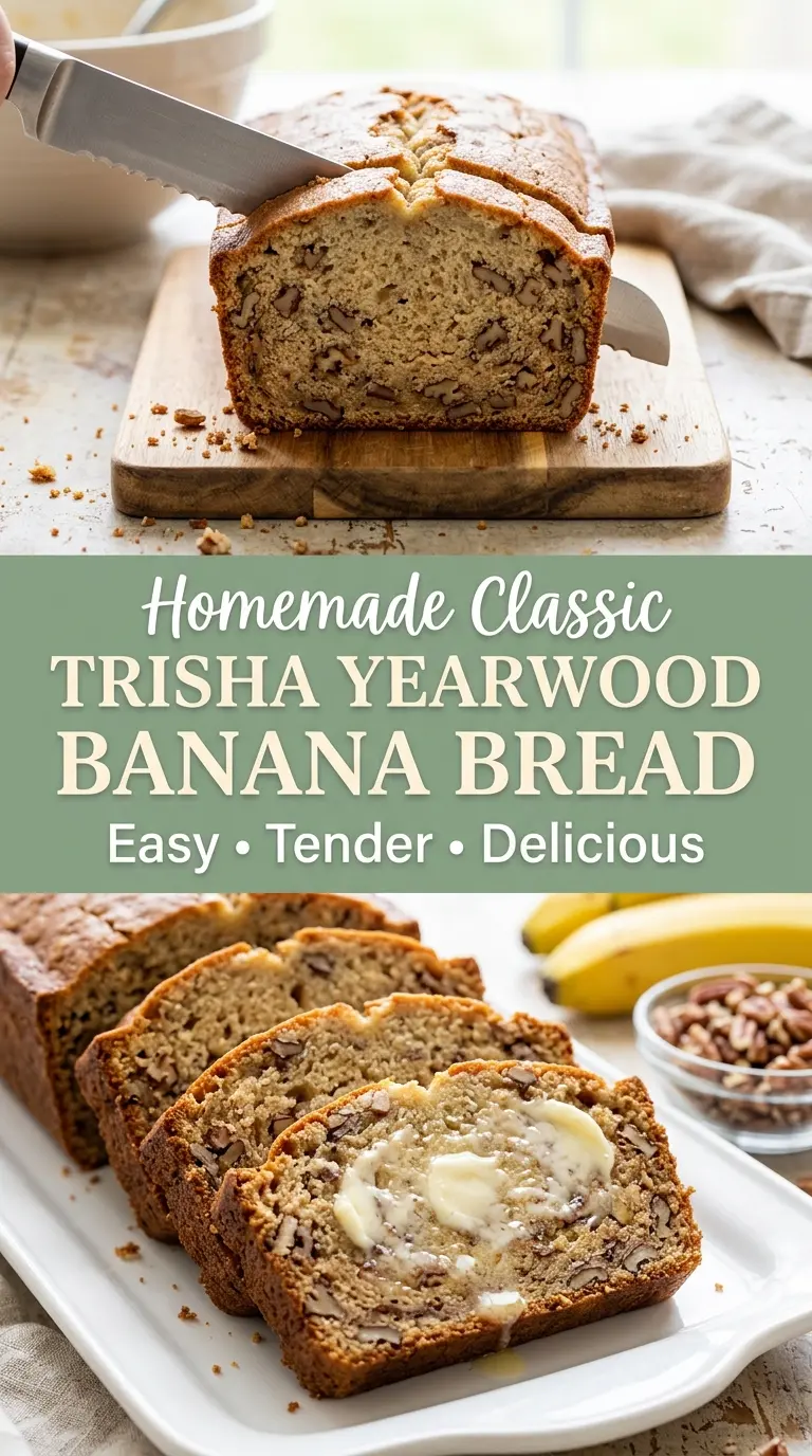 Trisha Yearwood Banana Bread moist pecan-topped loaf