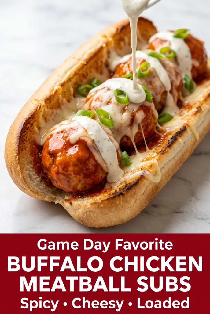 Buffalo Chicken Meatball Subs